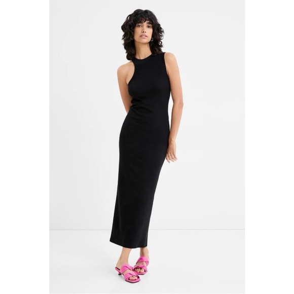 New! Marcella NYC Daya Cut Out Black Ponte Maxi Dress Size Large - Picture 1 of 8